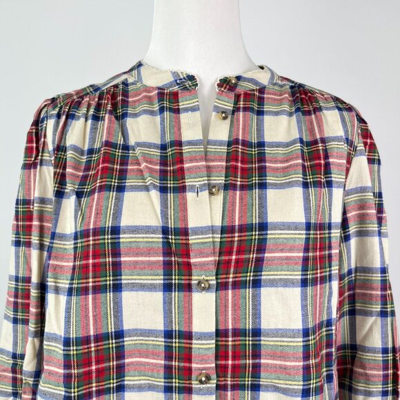 NWOT Boden Layla Brushed Cotton Top Plaid Shirt Blouse Size 8 - Picture 5 of 16